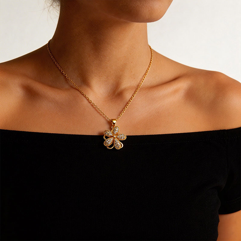 Flower Gilding Necklace Pendan - Women'S Fashion Gilded Age avis et prix