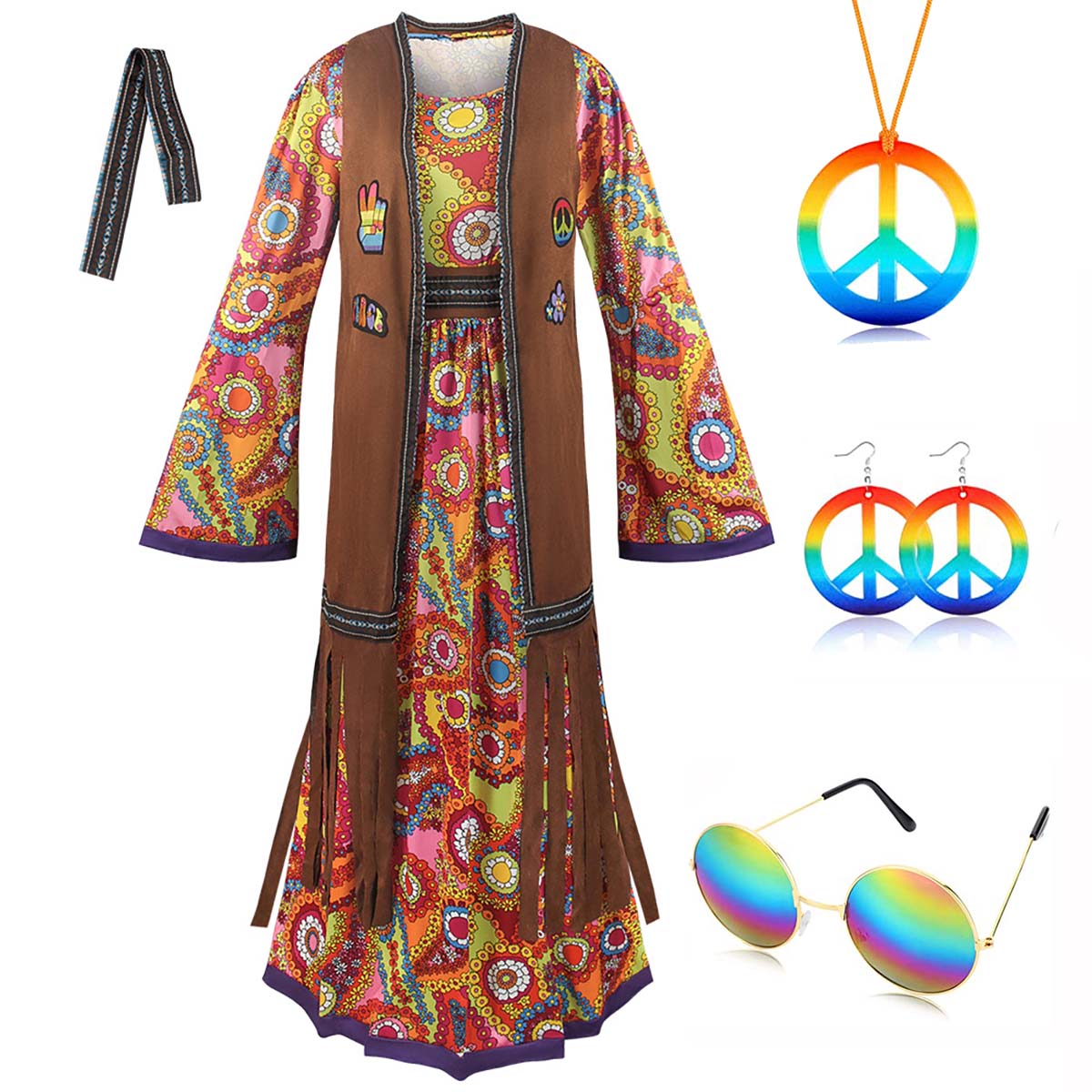 1960s 70s Retro Hippie Costume - Women'S Fashion From The 70S avis et prix
