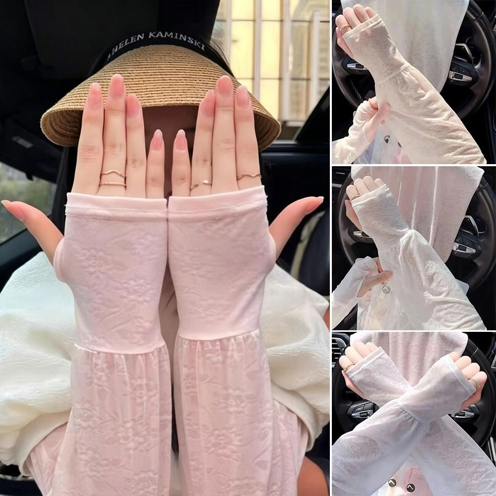 Fashion Lace Ice Silk Sleeves  - Women'S Fashion Gloves avis et prix