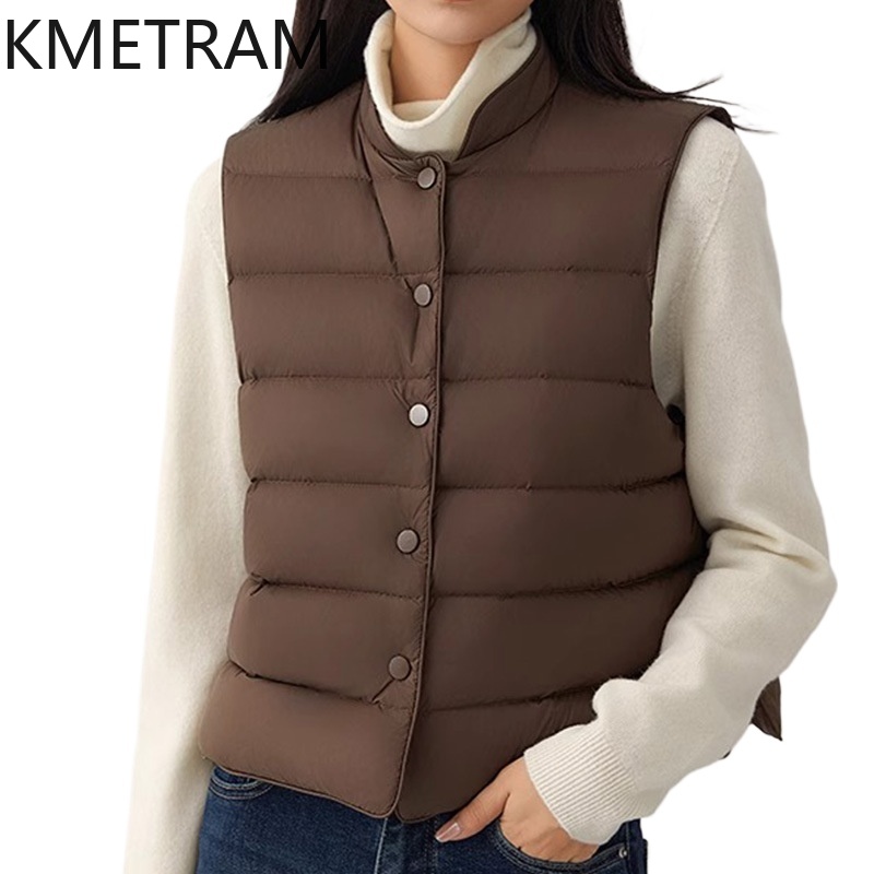 KMETRAM White Goose Down Vest  - Puffer Vest Fashion Women avis et prix