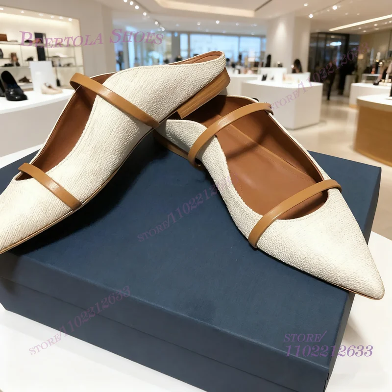 Flat Mules Half Round Pointed  - Fashion Women Belt avis et prix