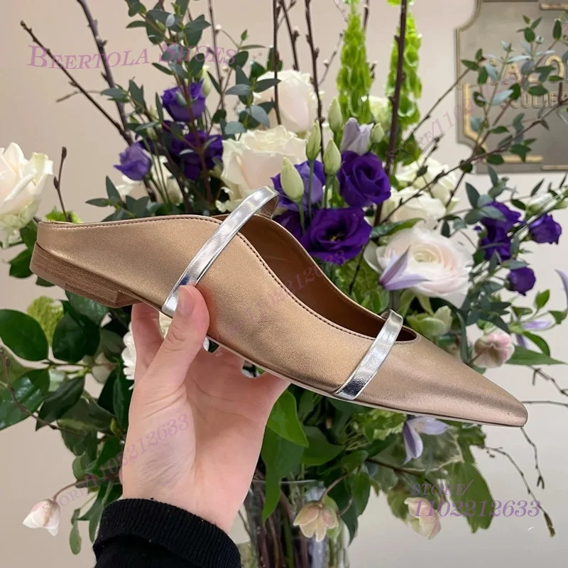 Flat Mules Half Round Pointed  - Fashion Women Belt avis et prix