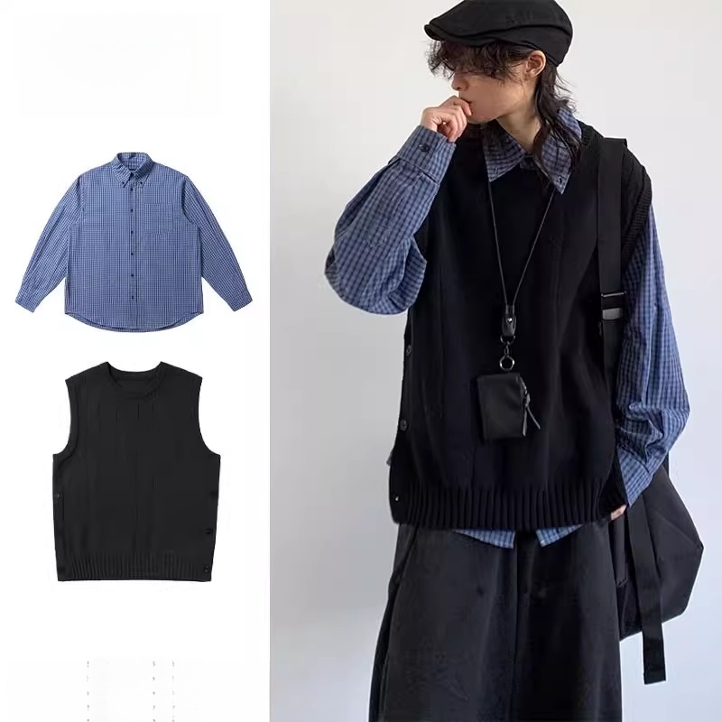 Bla Knitted Vest Set for Men A - Knitted Vest Women avis et prix