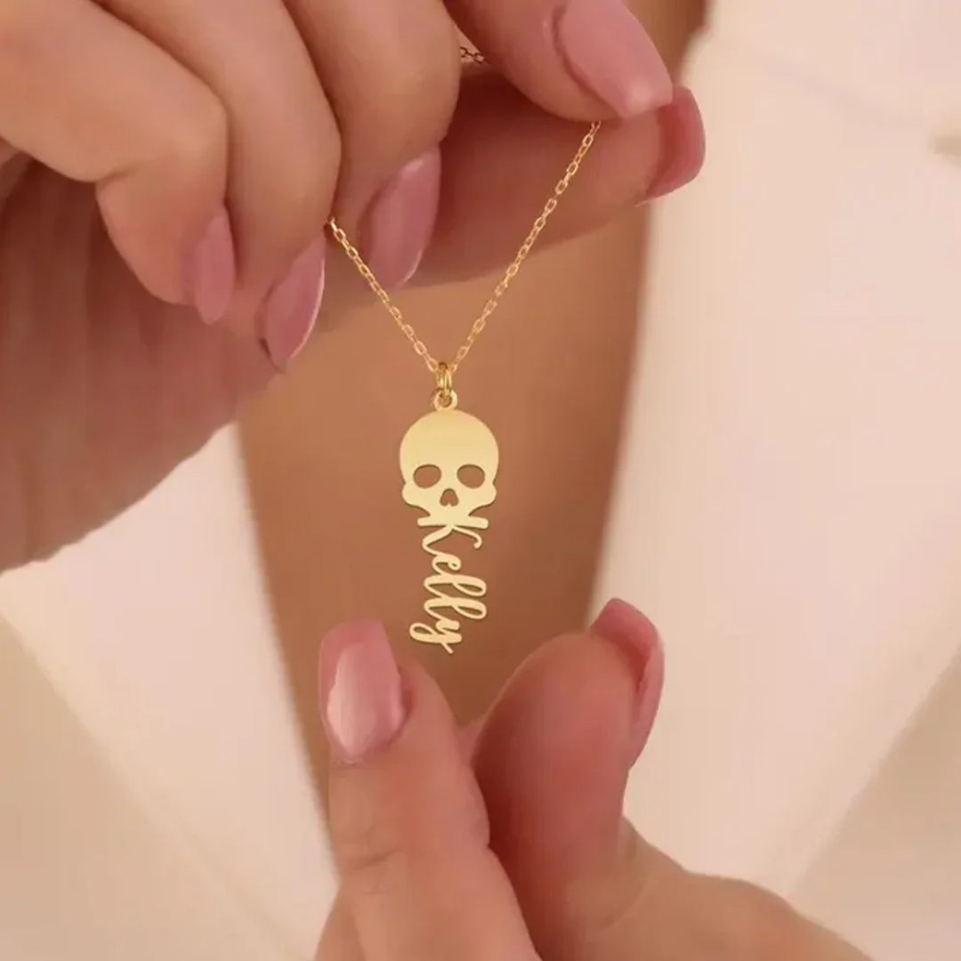 Custom Skull Necklace Personal - Women'S Fashion Edgy avis et prix
