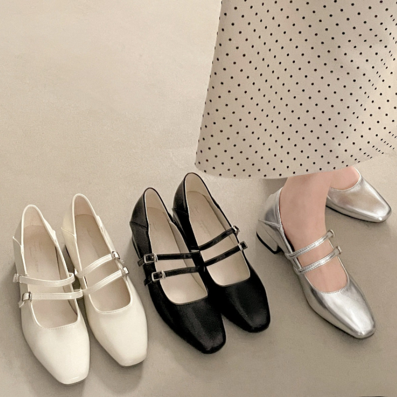 Square Toe Low Heel Women Silv - Fashion Women Belt avis et prix