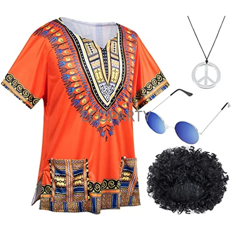 4 PCS Hippie Costume for Mens  - Women'S Fashion From The 70S avis et prix