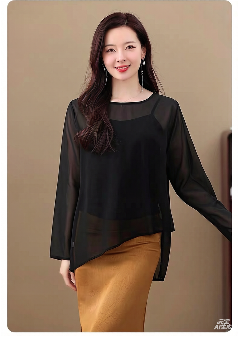 Sun Protection Chiffon Top Thi - Asymmetric Top Women avis et prix