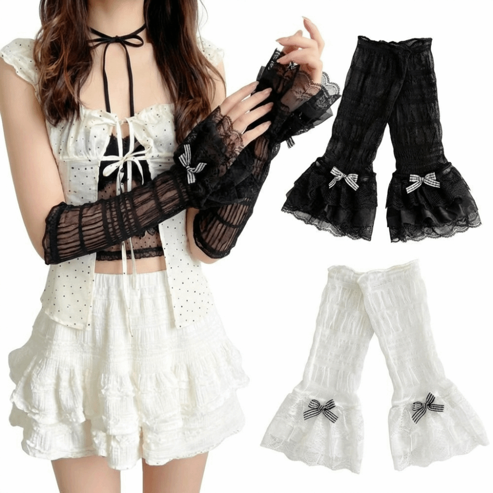 1 Pair Thin Lace Lace Arm Slee - Women'S Fashion Gloves avis et prix