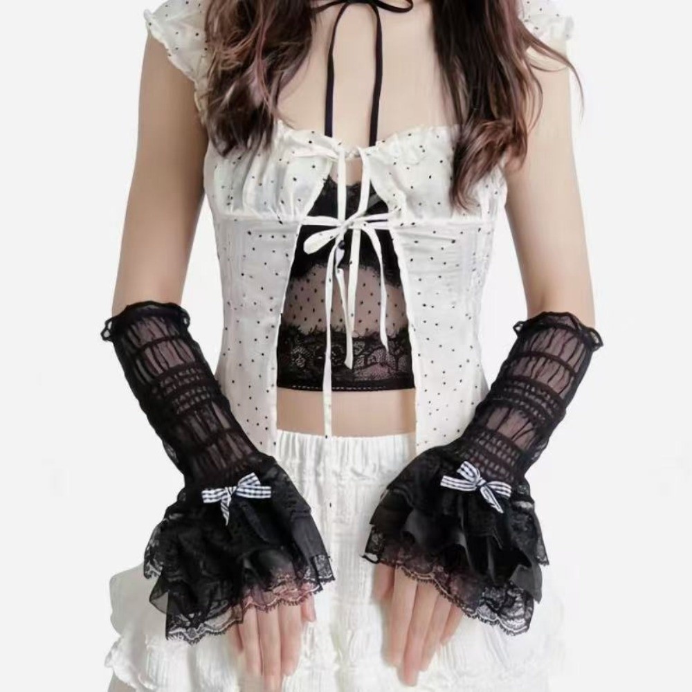1 Pair Thin Lace Lace Arm Slee - Women'S Fashion Gloves avis et prix