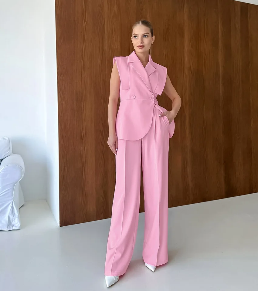 Pink Waistcoat Pants Suit Wome - Women'S Fashion For 2025 avis et prix