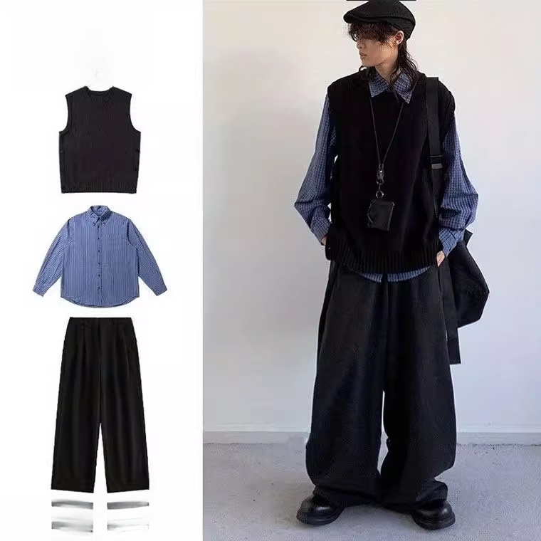 Bla Knitted Vest Set for Men A - Knitted Vest Women avis et prix