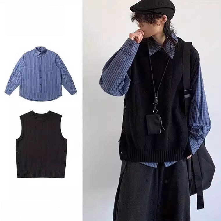Bla Knitted Vest Set for Men A - Knitted Vest Women avis et prix