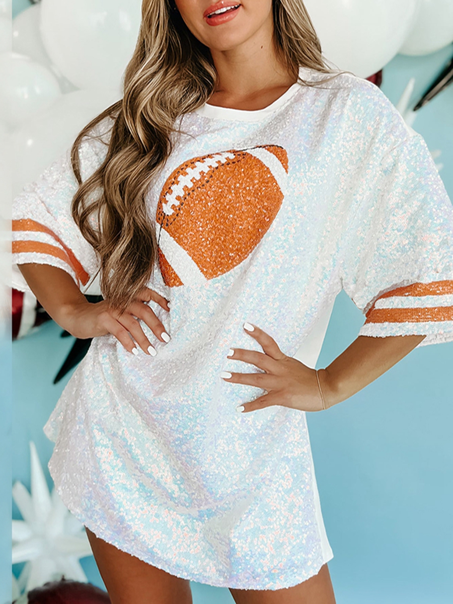 Women Sequined  Long T-Shirts  - Women'S Fashion Rugby Top avis et prix