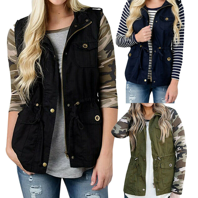 Fashion Women Vest Olive Cargo - Women'S Fashion Utility Jacket avis et prix