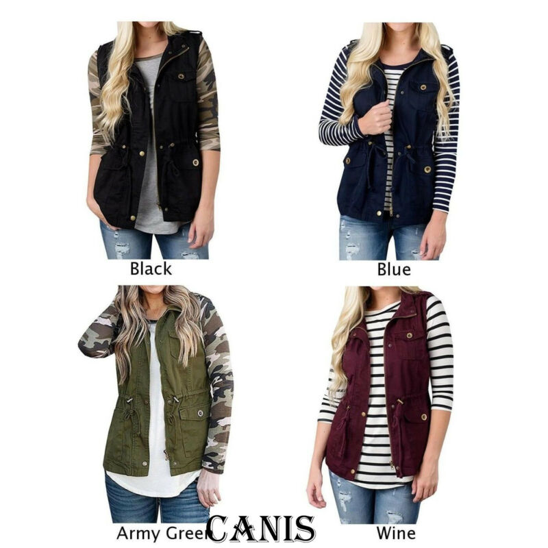 Fashion Women Vest Olive Cargo - Women'S Fashion Utility Jacket avis et prix