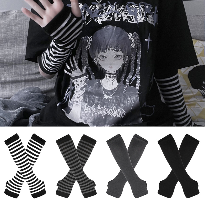 Women Long Sleeve Gothic Strip - Women'S Fashion Gloves avis et prix