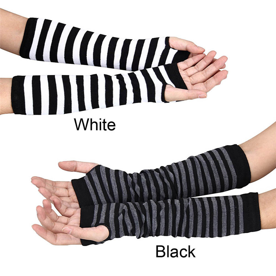 Women Long Sleeve Gothic Strip - Women'S Fashion Gloves avis et prix