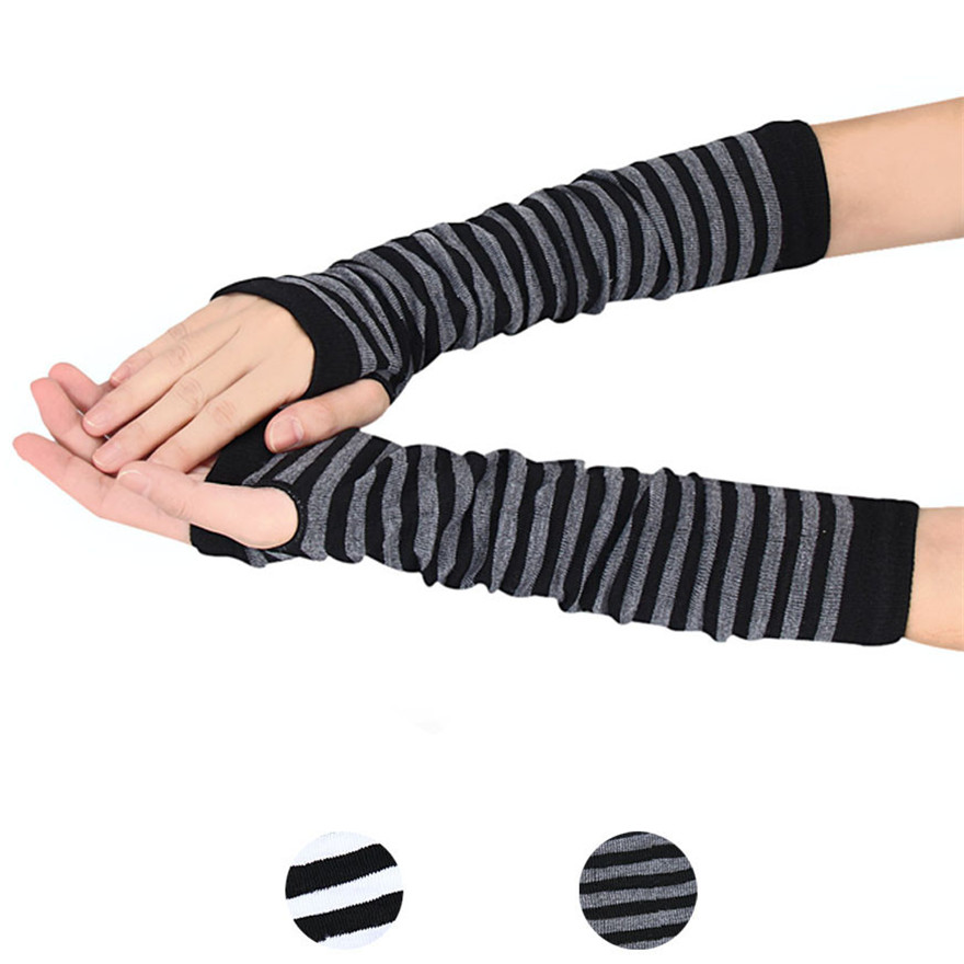 Women Long Sleeve Gothic Strip - Women'S Fashion Gloves avis et prix