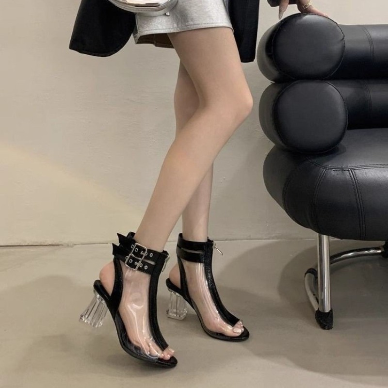 Crystal Heel Zip Sandals Summe - Fashion Women Belt avis et prix