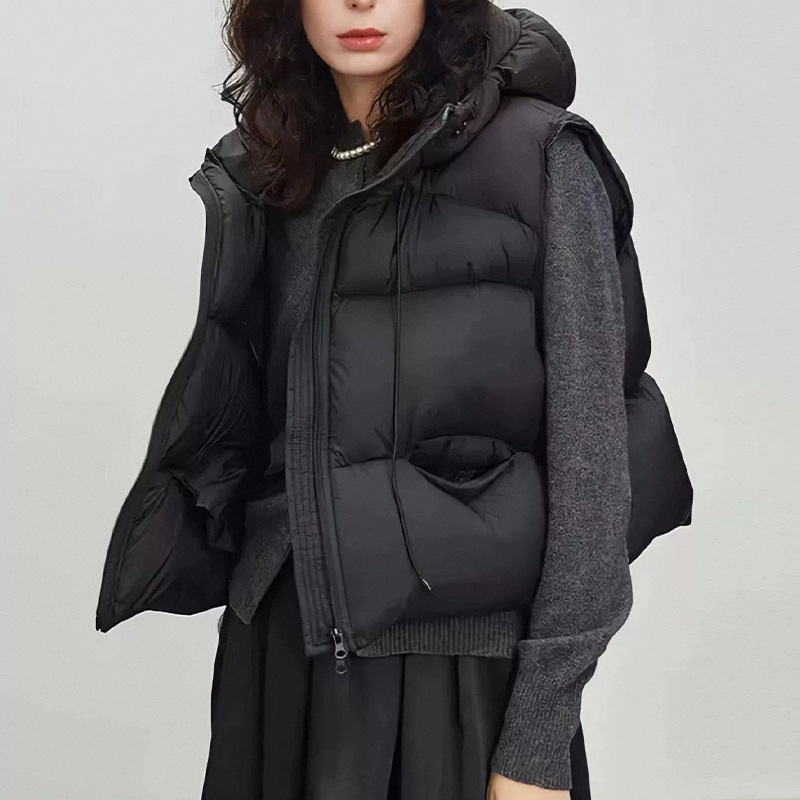 Women White Duck Down Vest Win - Puffer Vest Fashion Women avis et prix