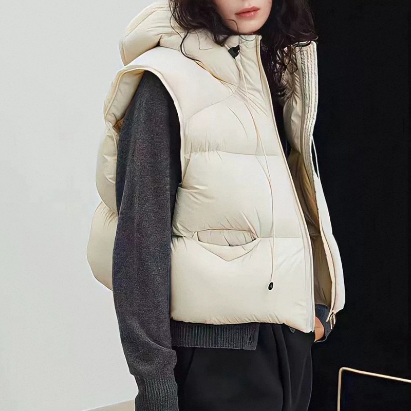Women White Duck Down Vest Win - Puffer Vest Fashion Women avis et prix
