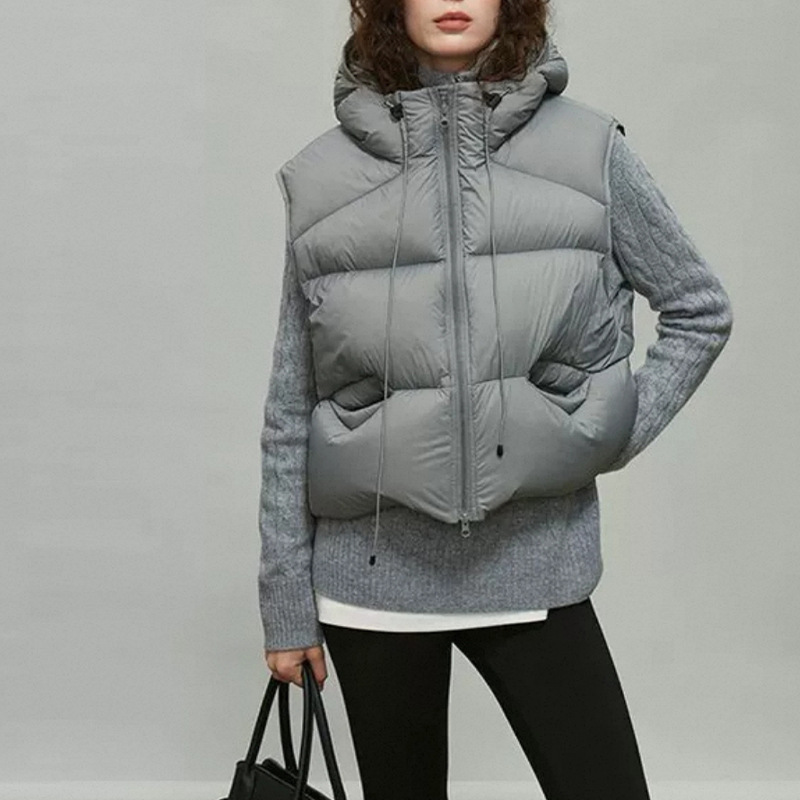 Women White Duck Down Vest Win - Puffer Vest Fashion Women avis et prix