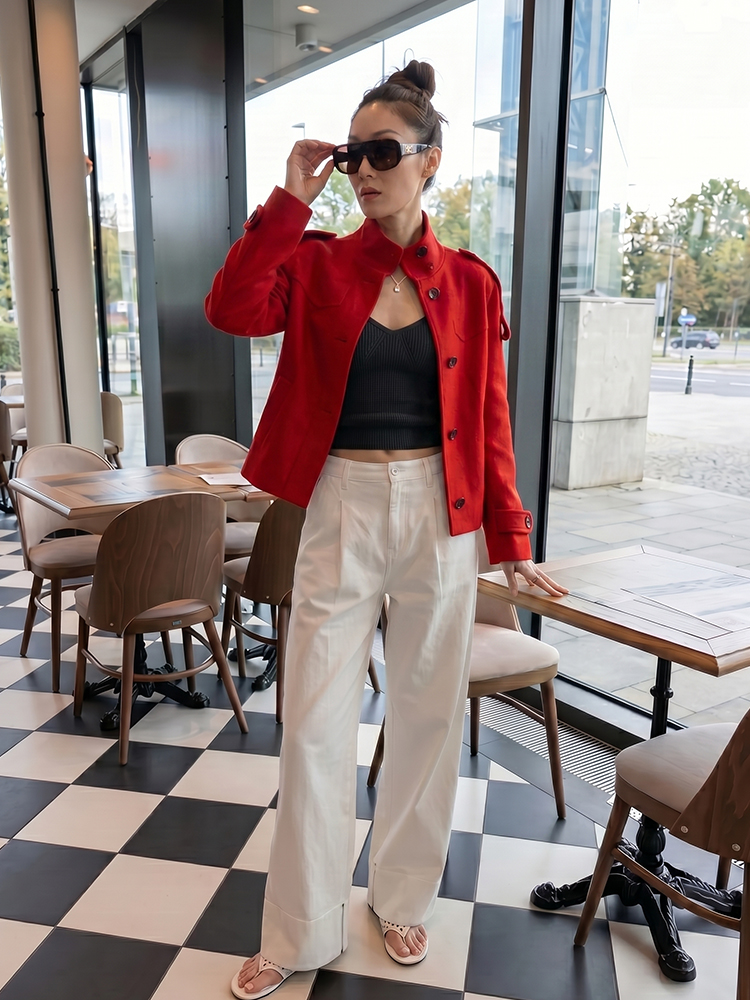 HH Women's Spring Fall Cropped - Women'S Fashion Utility Jacket avis et prix