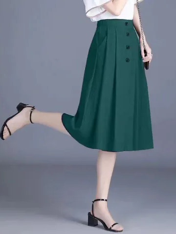 High Waist Midi Skirt for plus - A-Line Skirt Midi avis et prix