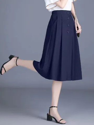 High Waist Midi Skirt for plus - A-Line Skirt Midi avis et prix