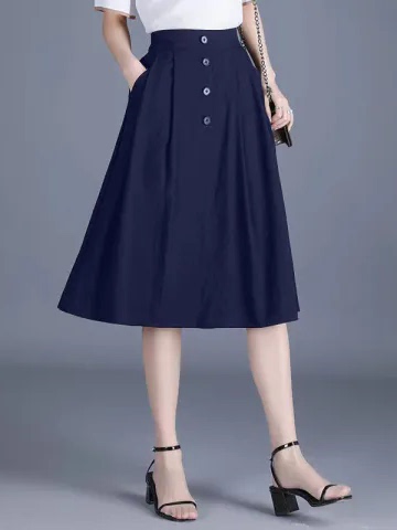 High Waist Midi Skirt for plus - A-Line Skirt Midi avis et prix