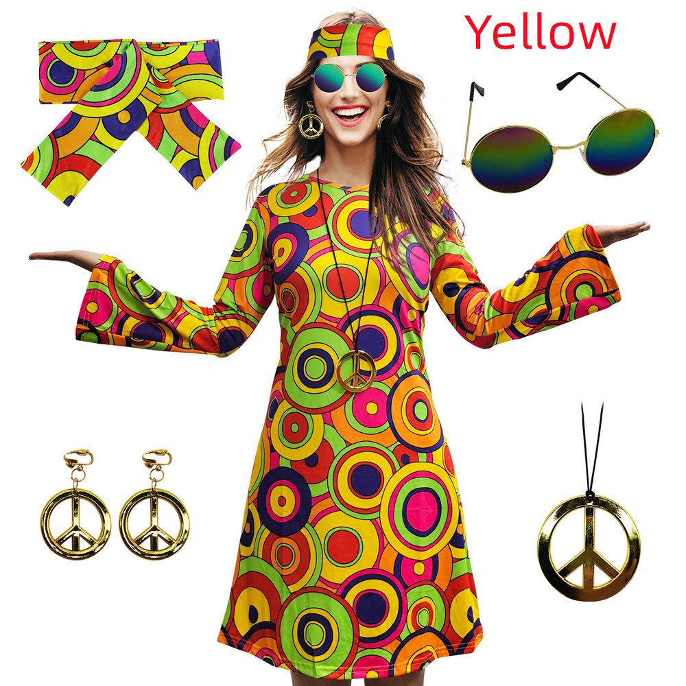 5pcs Set 60s 70s Women Hippie  - Women'S Fashion From The 70S avis et prix